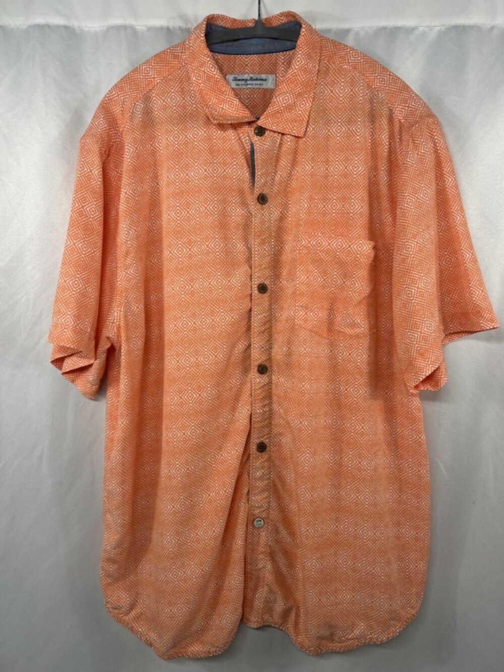 Tommy Bahama Coconut Point Short Sleeve Island Shirt Orange Men's XL